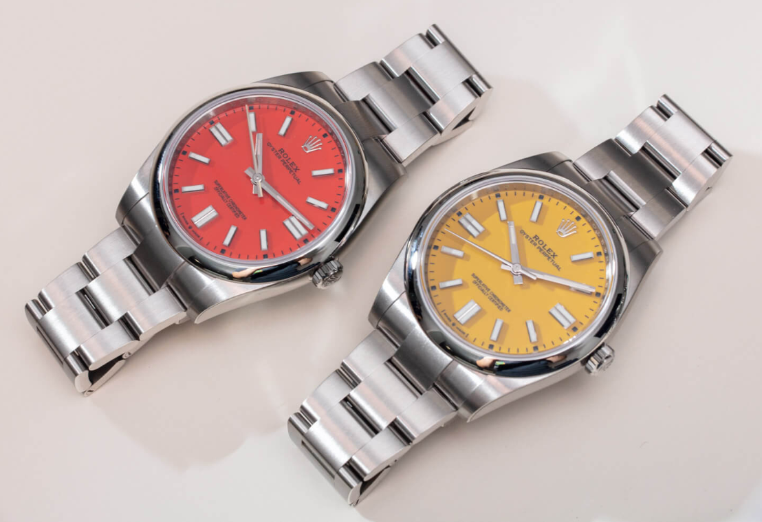 Rolex Oyster Perpetual 41 Red Coral Vs Yellow Dial Watches
